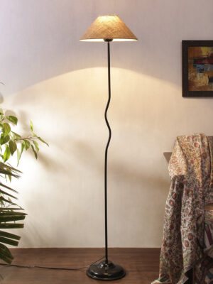 Ambika Home Verona Series 48 – Beige Premium Powder Coated Iron Floor Lamp for Luxury Living Rooms | E27 Holder Included Bulb